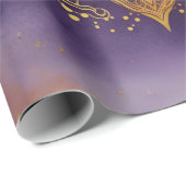 金ゴールドマンダラの紫色の水色の切り離 ラッピングペーパー (ロールコーナー)