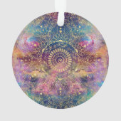 金ゴールドマンダラウォーターカラフルカラー星雲 オーナメント (裏面)
