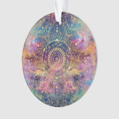 金ゴールドマンダラウォーターカラフルカラー星雲 オーナメント (正面)