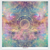 金ゴールドマンダラウォーターカラフルカラー星雲 シール (シート)