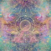 金ゴールドマンダラウォーターカラフルカラー星雲 シール (正面)