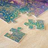 金ゴールドマンダラウォーターカラフルカラー星雲 ジグソーパズル (側面)