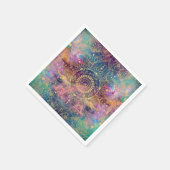 金ゴールドマンダラウォーターカラフルカラー星雲 スタンダードカクテルナプキン (角)