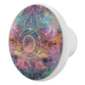 金ゴールドマンダラウォーターカラフルカラー星雲 セラミックノブ (右)