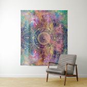 金ゴールドマンダラウォーターカラフルカラー星雲 タペストリー (インサイチュ)