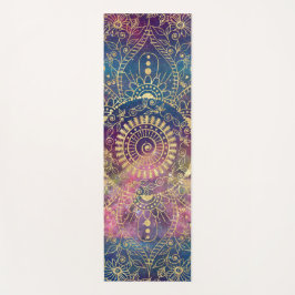 金ゴールドマンダラウォーターカラフルカラー星雲 ヨガマット