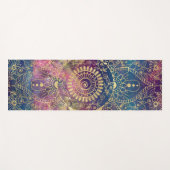 金ゴールドマンダラウォーターカラフルカラー星雲 ヨガマット (正面(横))