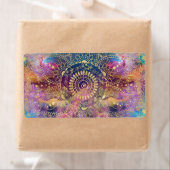 金ゴールドマンダラウォーターカラフルカラー星雲 ラベル (インサイチュ)