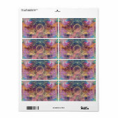 金ゴールドマンダラウォーターカラフルカラー星雲 ラベル (フルシート)