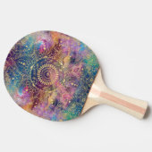 金ゴールドマンダラウォーターカラフルカラー星雲 卓球ラケット (横)