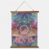 金ゴールドマンダラウォーターカラフルカラー星雲 吊り下げ型タペストリー (正面)