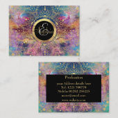 金ゴールドマンダラウォーターカラフルカラー星雲 名刺 (正面/裏面)