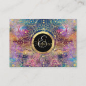 金ゴールドマンダラウォーターカラフルカラー星雲 名刺 (正面)