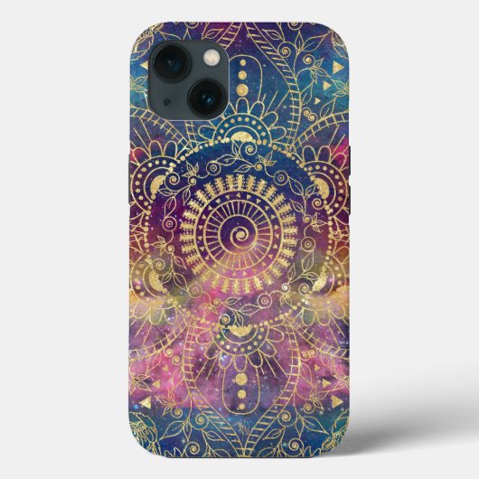 金ゴールドマンダラウォーターカラフルカラー星雲 Case-Mate iPhoneケース (裏面)