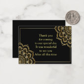 金ゴールドマンダラオンブラックサンキューカード ノートカード (正面/裏面インサイチュ)