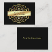 金ゴールドマンダラオンブラックバックグラウンドありがとう ノートカード (正面/裏面)