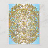 金ゴールドマンダラオンブルー卒業発表 ポストカード (正面)