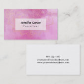 金ゴールドマンダラオーバーテクスチャ深いピンク水彩2 名刺 (正面/裏面)