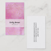 金ゴールドマンダラオーバーテクスチャ深いピンク水色3 名刺 (正面/裏面)