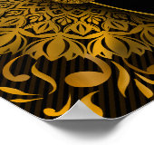 金ゴールドマンダラクラシックエレガント高級ドリンクのメニューsig ポスター (角)