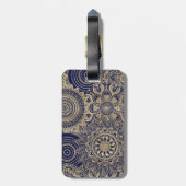 金ゴールドマンダラコレクションブルーデザイン ラゲッジタグ (裏面縦)