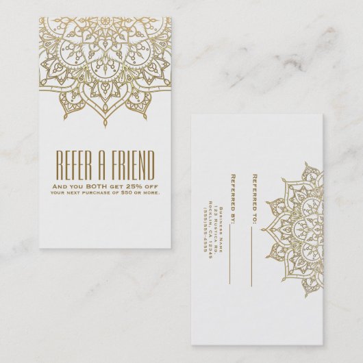 金ゴールドマンダラシック友人の紹介を参照 紹介カード (正面/裏面)