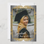 金ゴールドマンダラシルバーグレイ卒業 案内状 (正面)