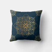 金ゴールドマンダラダマスク模様 クッション (裏面)