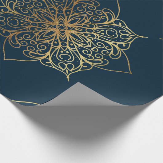 金ゴールドマンダラダマスク模様 ラッピングペーパー (角)