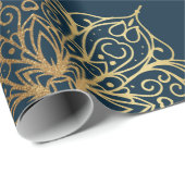 金ゴールドマンダラダマスク模様 ラッピングペーパー (ロールコーナー)