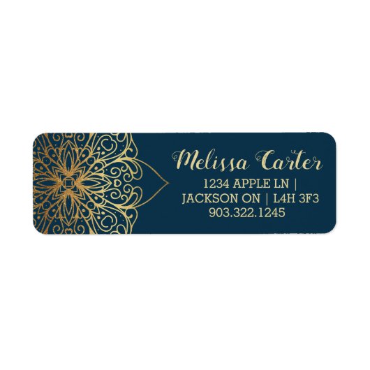 金ゴールドマンダラダマスク模様 ラベル (正面)