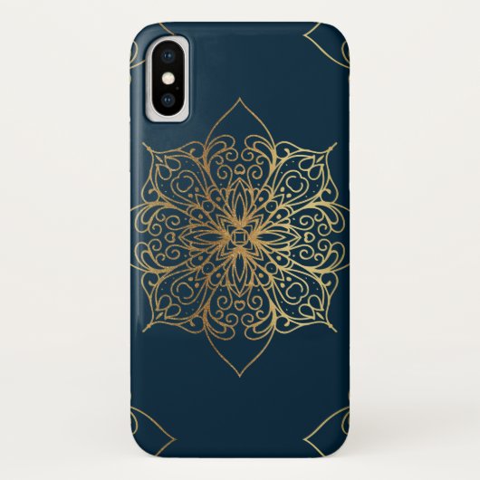 金ゴールドマンダラダマスク模様 Case-Mate iPhoneケース (裏面)