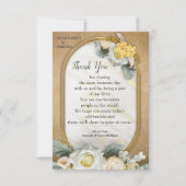 金ゴールドマンダラバックグラウンドとホワイトローズ 出欠カード (正面)