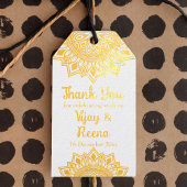 金ゴールドマンダラパーソナライズされたデザイン結婚ズ ギフトタグ