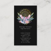 金ゴールドマンダラピンクのクリスタルサイキックスピリチュアル写真 名刺 (裏面)