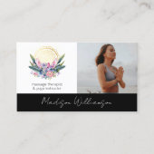 金ゴールドマンダラピンクのクリスタルサイキックスピリチュアル写真 名刺 (正面)