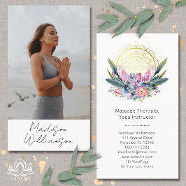 金ゴールドマンダラピンクのクリスタルサイキックスピリチュアル写真 名刺