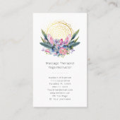 金ゴールドマンダラピンクのクリスタルサイキックスピリチュアル写真 名刺 (裏面)