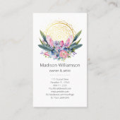 金ゴールドマンダラピンククリスタルスパスピリチュアルありがとう 名刺 (裏面)