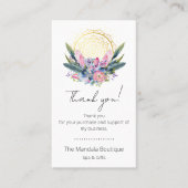 金ゴールドマンダラピンククリスタルスパスピリチュアルありがとう 名刺 (正面)