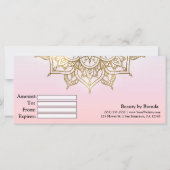 金ゴールドマンダラピンクピーチモダンギフト券 (裏面)