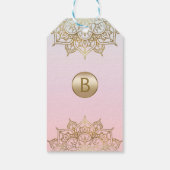 金ゴールドマンダラピンクピーチモダン結婚式の引き出物 ギフトタグ (裏面)
