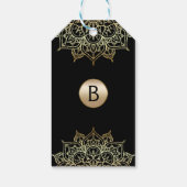 金ゴールドマンダラブラックグラムモダン結婚式の引き出物 ギフトタグ (裏面)