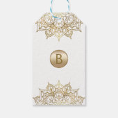金ゴールドマンダラホワイトグラムモダン結婚式の引き出物 ギフトタグ (裏面)