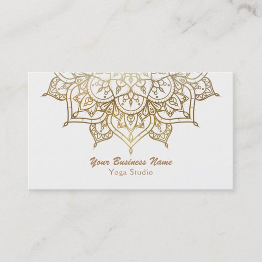 金ゴールドマンダラホワイトシッククラッシーモダンヨガ 名刺 (正面)