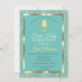 金ゴールドマンダラミントグリーンファースト聖餐式 招待状 (正面)