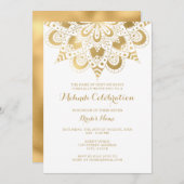 金ゴールドマンダラムディお祝い招待状 招待状 (正面/裏面)