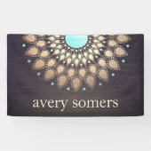 金ゴールドマンダラロータスウッドバナー 横断幕 (横)