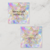 金ゴールドマンダラロータスパステルグラディエントヨガインストラクター スクエア名刺 (正面/裏面)