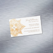 金ゴールドマンダラロータスフラワーモノグラム マグネット名刺 (インサイチュ)